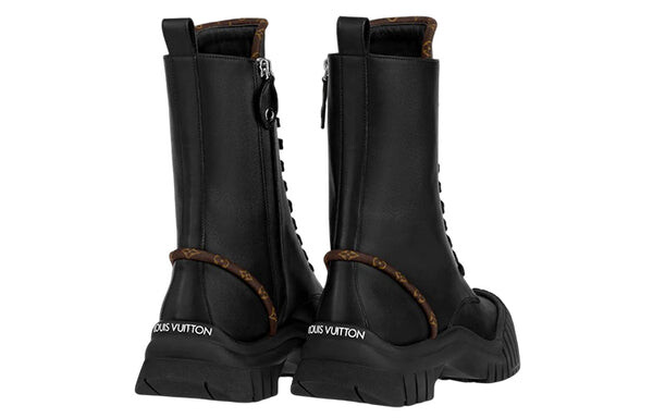 Кроссовки lv circle ruby flat ranger boots 'black with brown monogram' Louis Vuitton, черный — фото 4