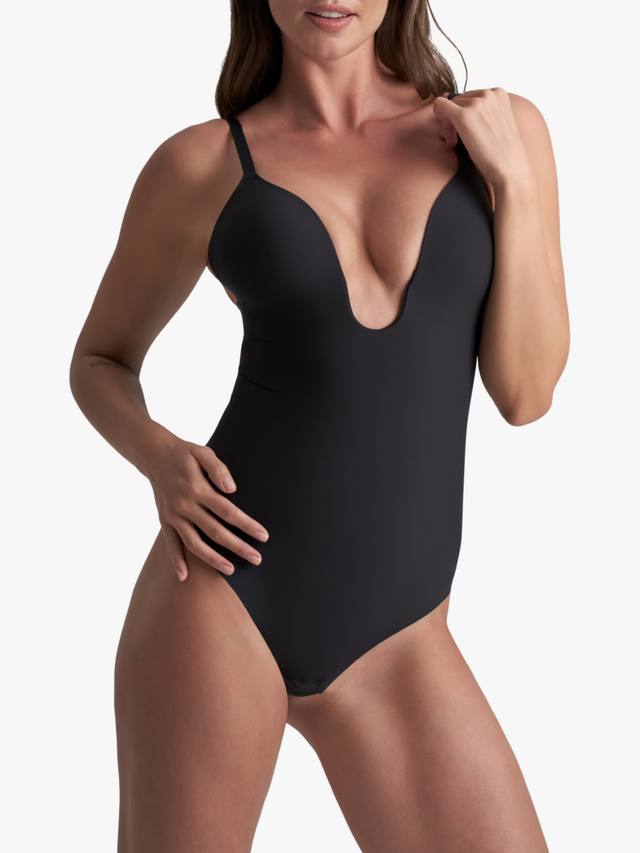 

Скульптурирующий боди-слип с глубоким вырезом и стрингами Bye Bra, Black