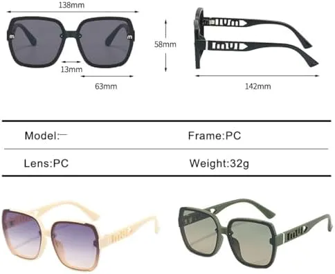 

Солнцезащитные очки 2027 года для женщин, большая оправа, защита от УФ-излучения UV400, очки для путешествий и активного отдыха, женские очки MTZJH, Green