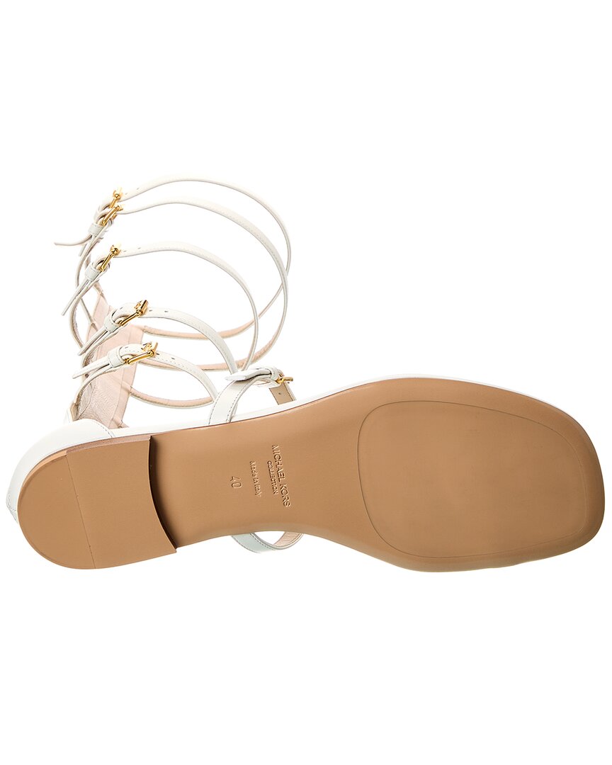 Michael Kors Collection Juliette Leather Gladiator Sandal, белый — фото 4