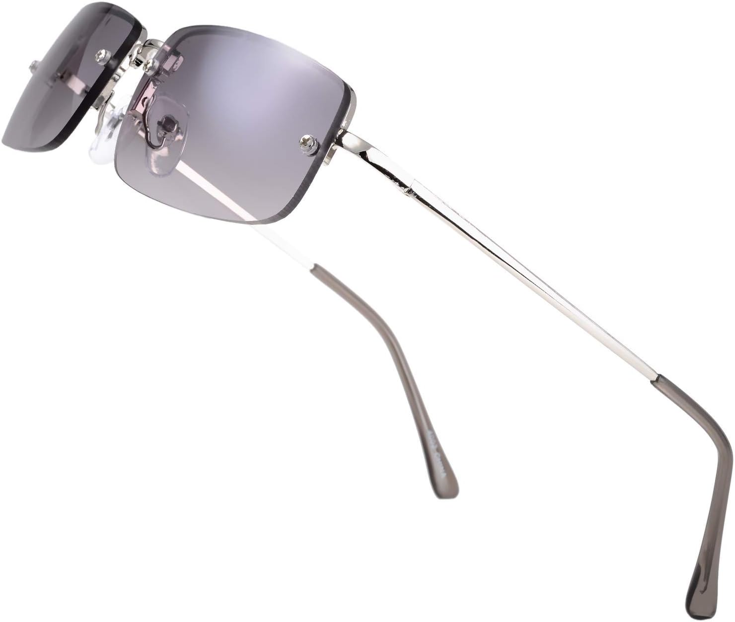 

Солнцезащитные очки Fresh Minimalist Small Rectangular Sunglasses Clear Eyewear Spring Hinge - Gift Box Package (203-Silver, Gradient Grey, 51) The Fresh, 203-silver, Gradient Grey