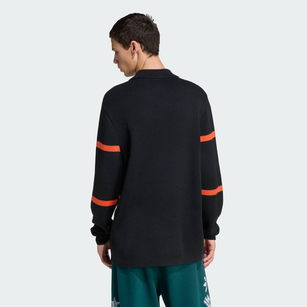 Свитшот Originals & All Blacks Knit Polo Adidas, black — фото 2
