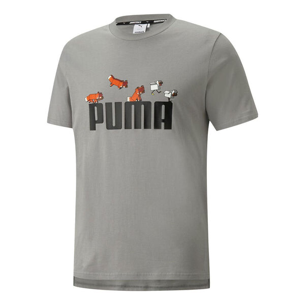 

Футболка x minecraft graphic tee 'grey' Puma, серый