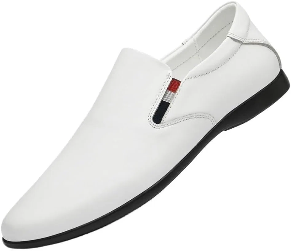 Лоферы кожаные дышащие, Oxford, классические, White UOPYNE