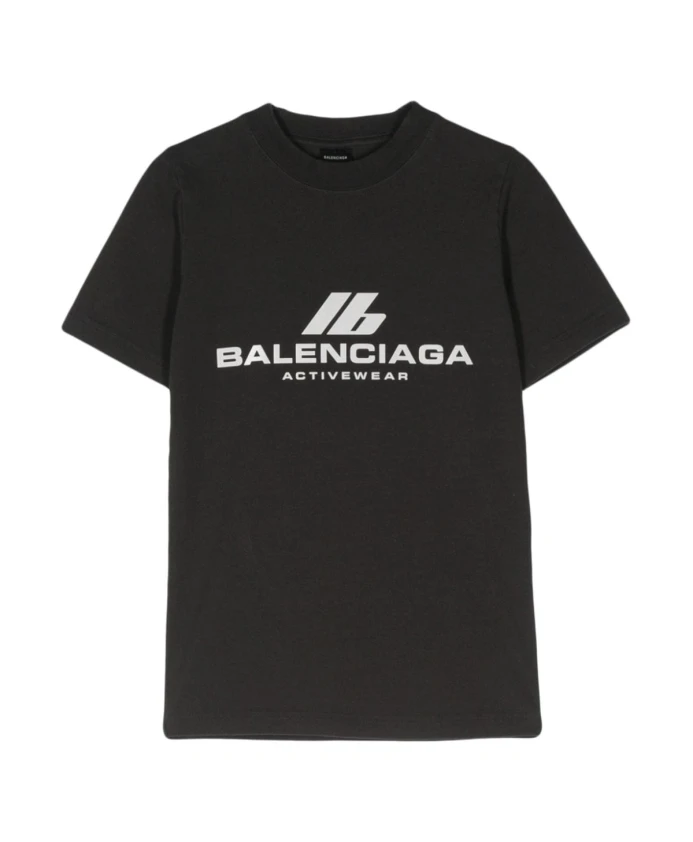 

Футболка с логотипом и круглым вырезом. Balenciaga, черный