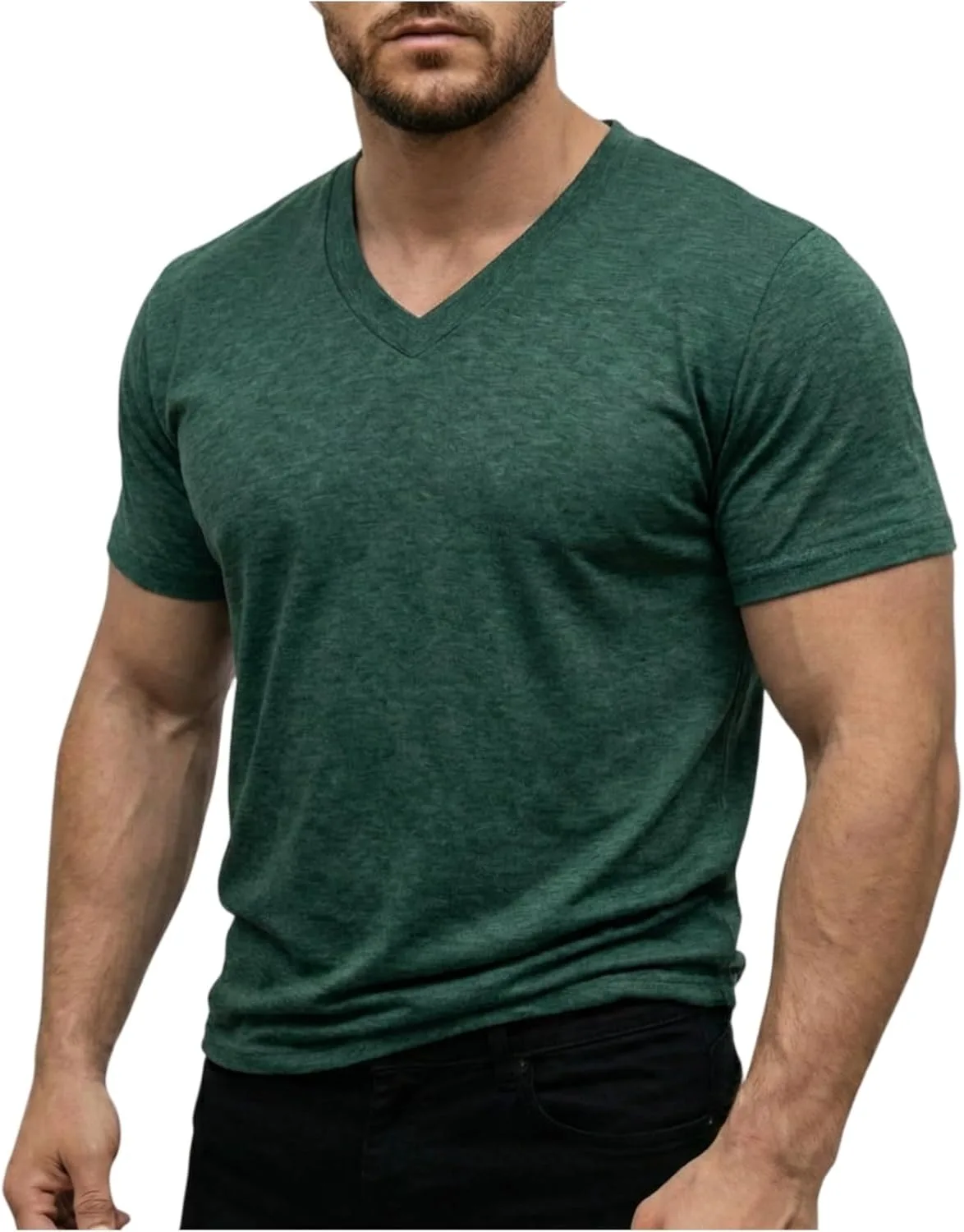 

Мужская футболка V-образным вырезом Casual стильная облегающая Stretch lopmou