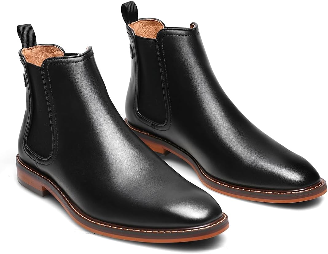 

Мужские ботинки челси DESAI, туфли ручной работы из натуральной кожи, классические ботильоны без шнурков, черный