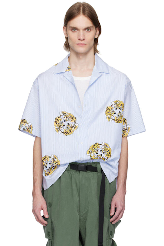 

Рубашка с коротким рукавом Kenzo Paris VERDY Edition в сине-белом цвете