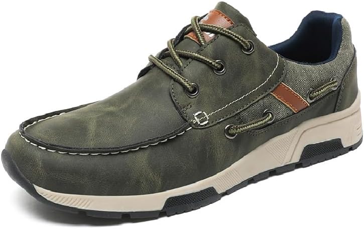 

Мужские повседневные летние туфли, модные дышащие кроссовки, мягкие и удобные, на шнуровке, для ходьбы, с подошвой, предотвращающей скольжение, для вождения Asifn, зеленый