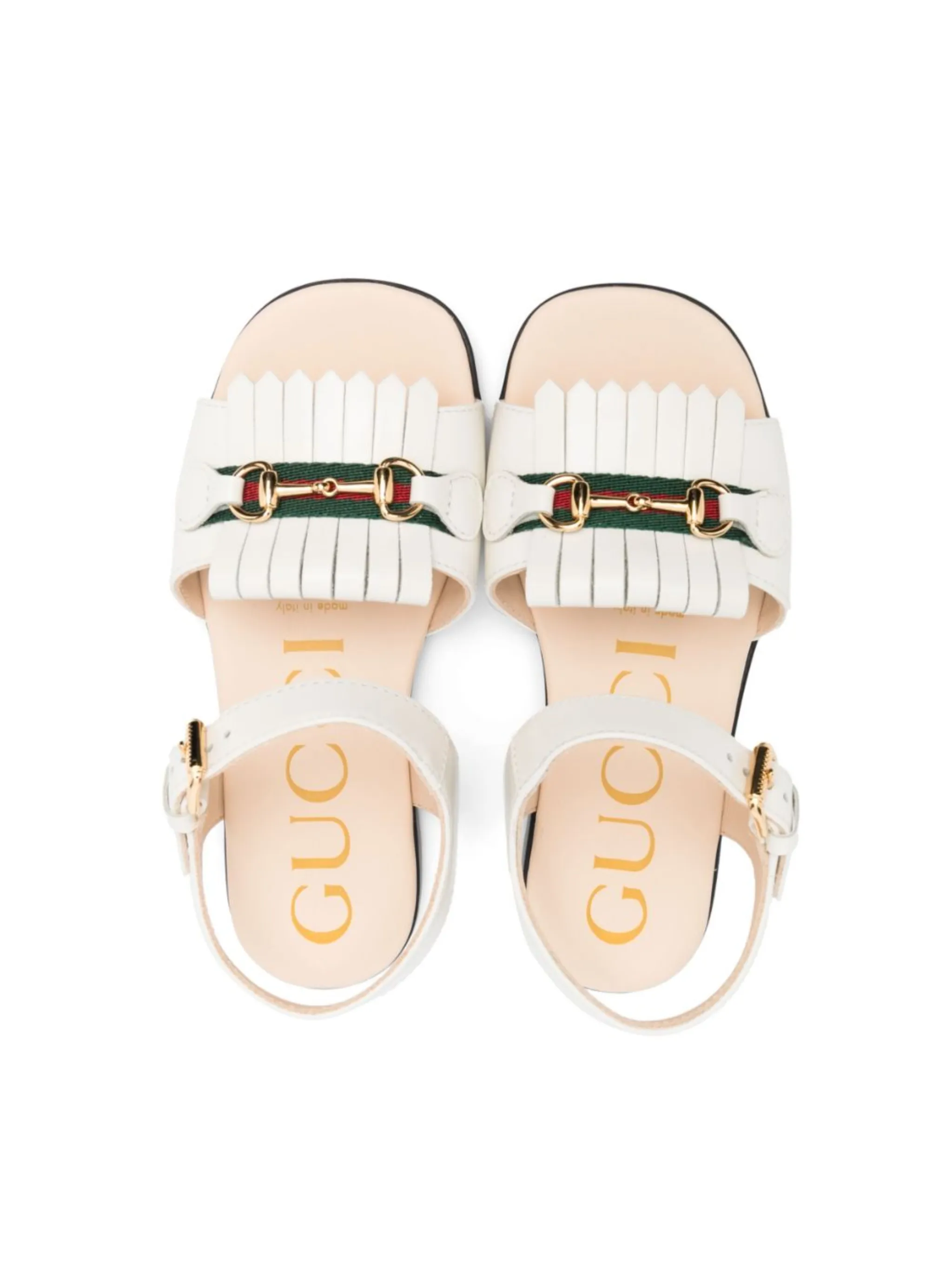 Сандалии на плоской подошве Gucci Kids, белый — фото 3