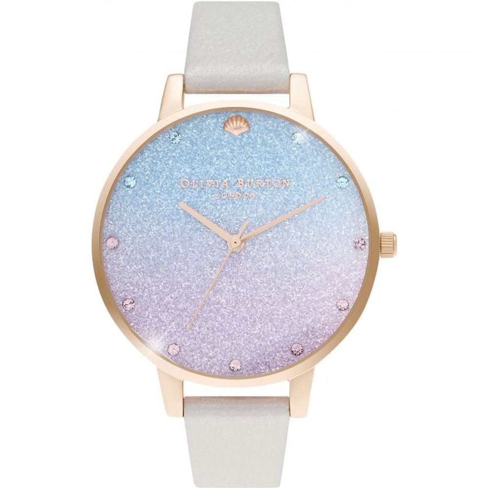 

Серые кожаные часы Olivia Burton