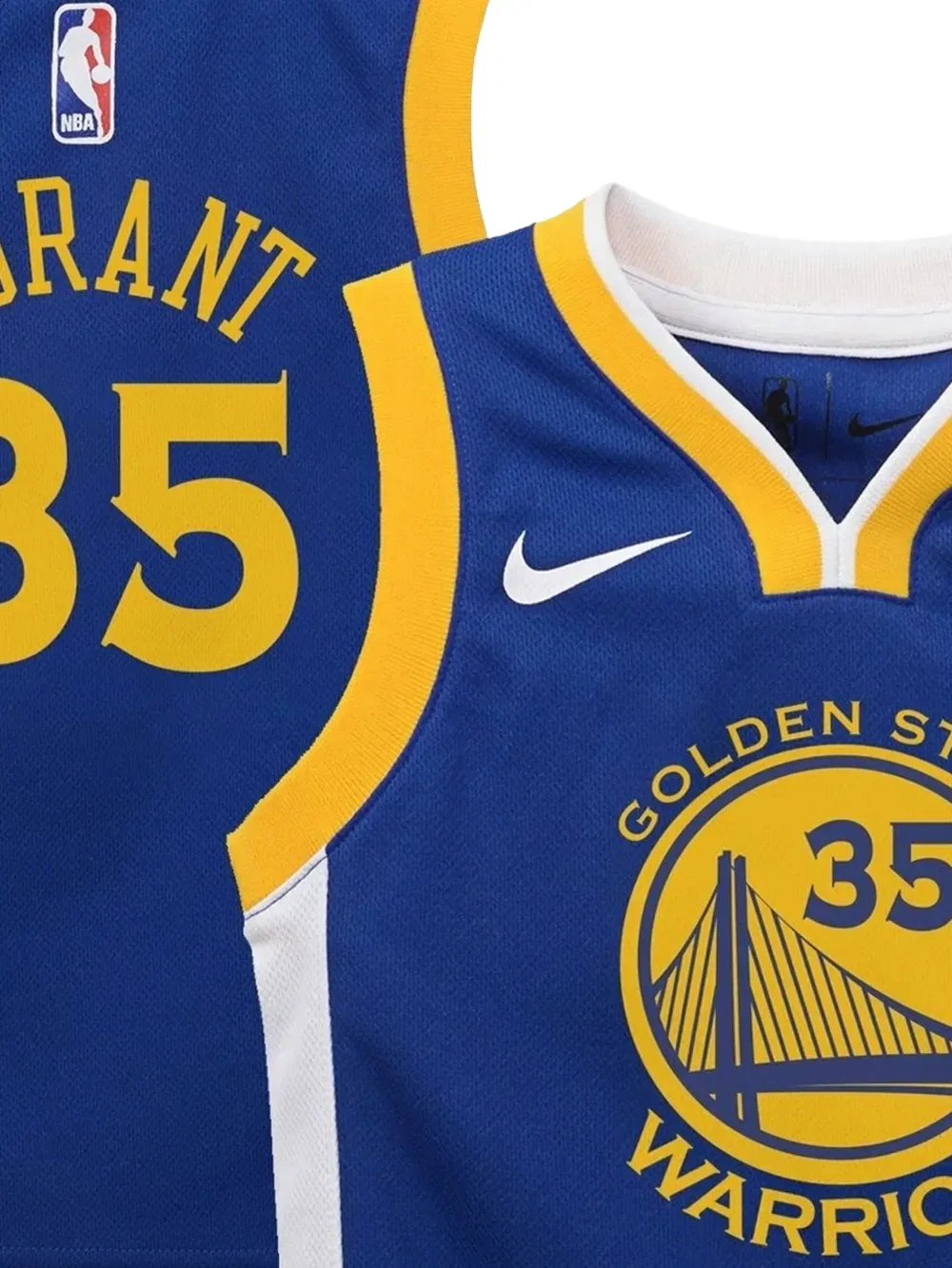 Футболка с V-образным вырезом Кевина Дюранта из команды Golden State Warriors НБА Nike Kids, синий — фото 2