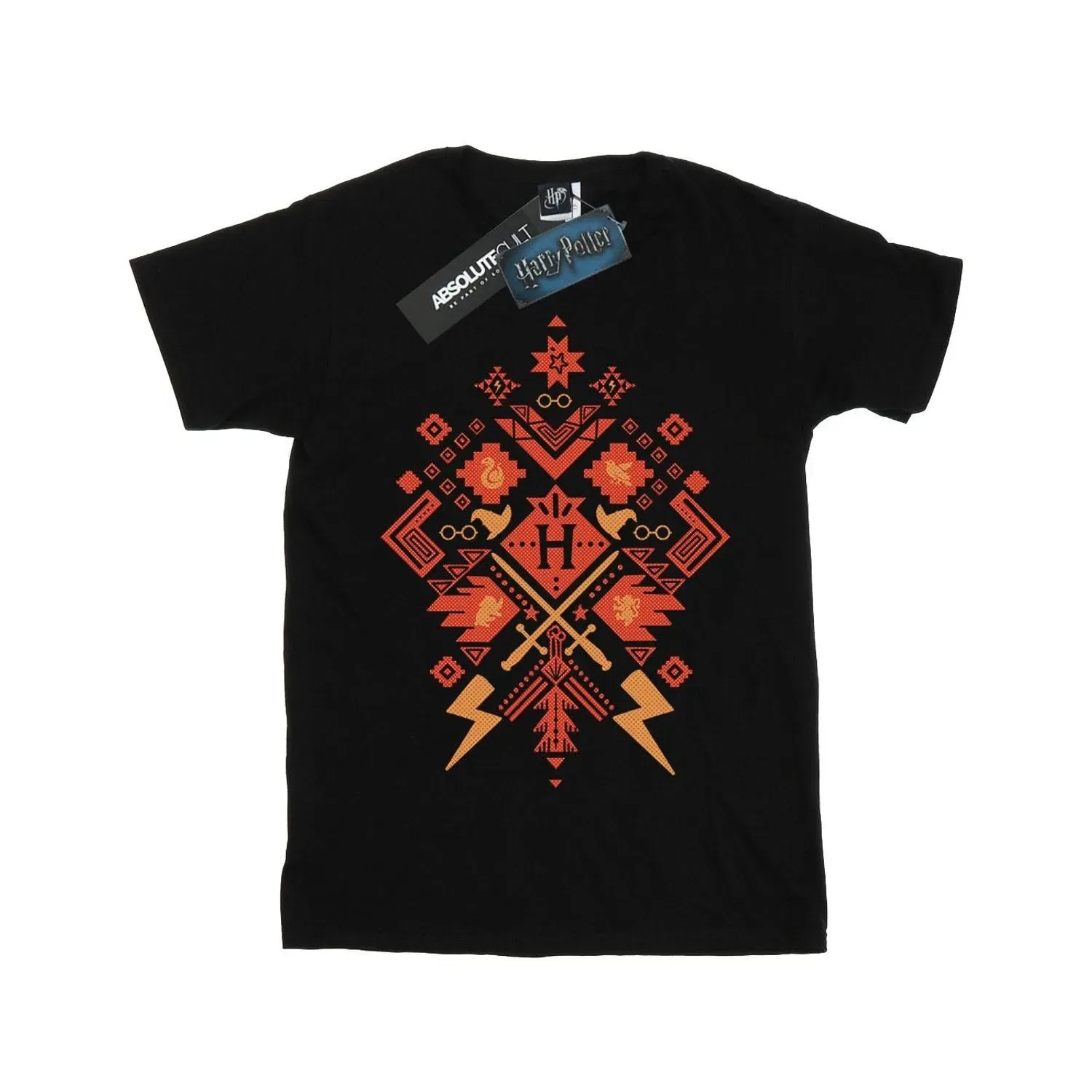 Футболка с принтом Fair Isle Harry Potter, черный — фото 2