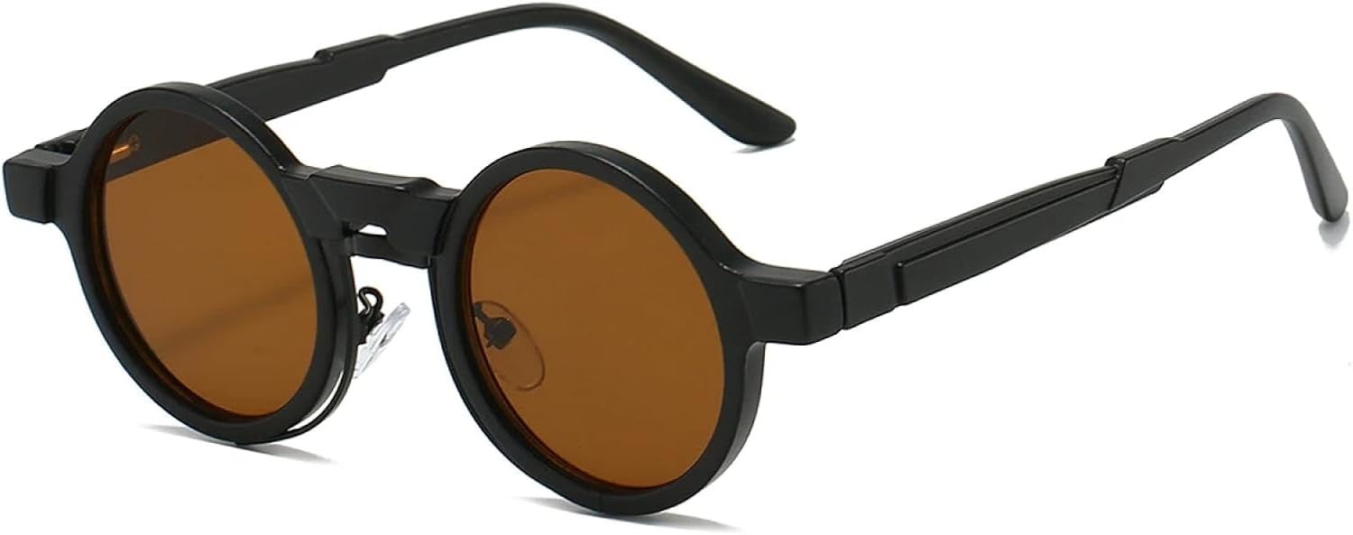 

Солнцезащитные очки с защитой от УФ-излучения UV400 | Круглые мужские очки в металлической оправе с градиентным покрытием | Линзы конфетных цветов для занятий спортом на открытом воздухе и вождения DSVIGF, Black-brown