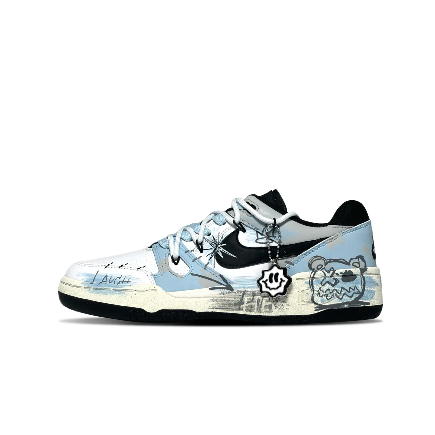 

Кроссовки Nike Full Force Skateboarding Shoes Men Low-top White/Blue/Black, розовый