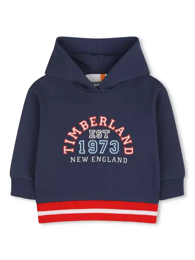 Детская толстовка с капюшоном, серо-голубая Timberland