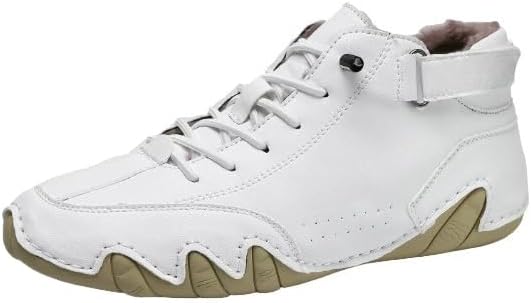 

Мужские замшевые ботинки Hhhchpm - легкие высокие кеды без шнуровки для ходьбы, ручной работы, повседневная обувь для активного отдыха и походов, белый