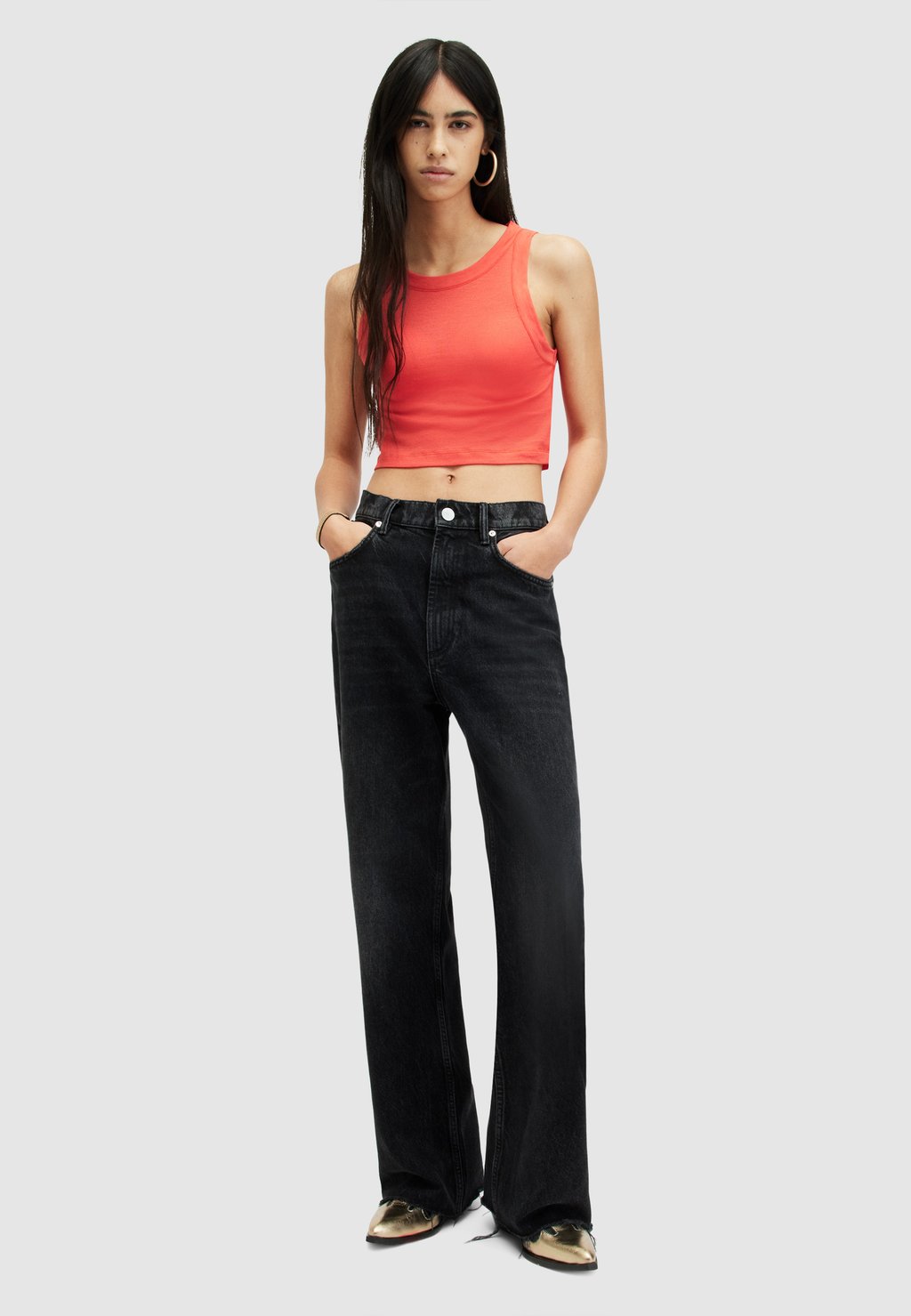 

Топ RINA CROPPED AllSaints, розовый