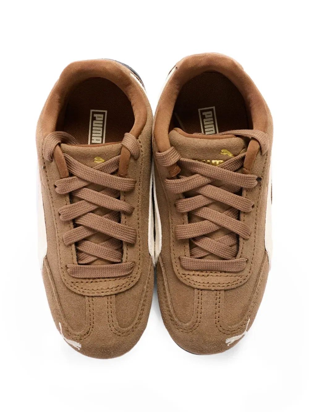 Кожаные кеды Puma Kids, коричневый — фото 4
