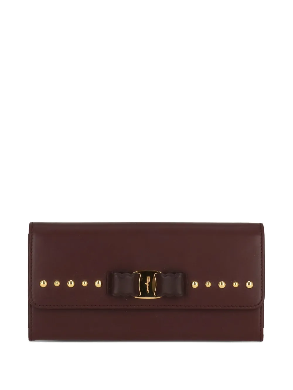 

Кошелек с заклепками, украшенный бантом Ferragamo, красный