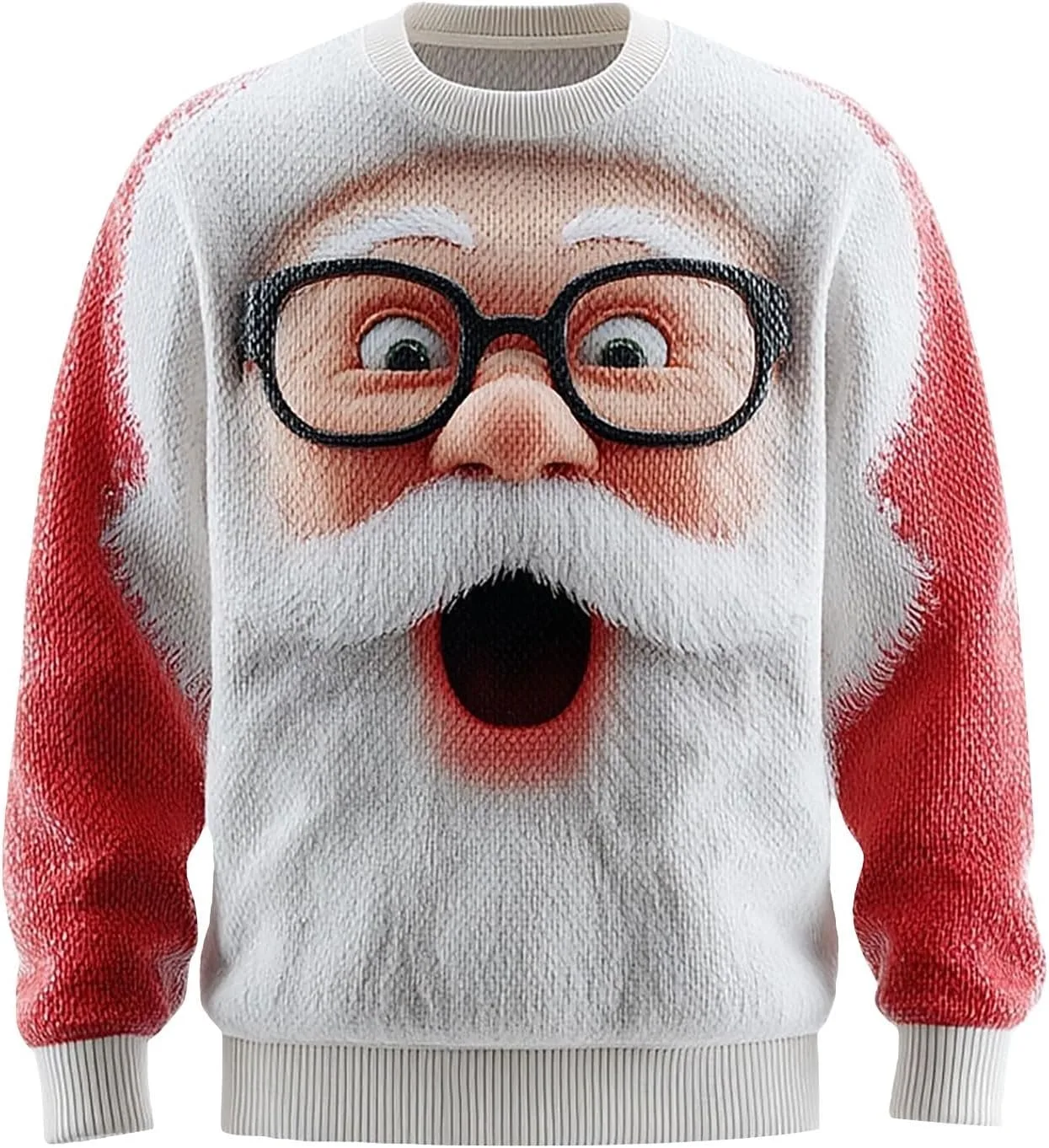 

Мужской свитер Ugly Xmas с принтом Санта-Клауса, Stretch Slim Fit CRNTCEM