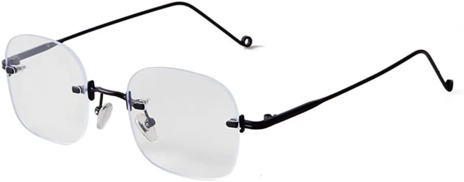 

Солнцезащитные очки в стиле ретро прямоугольной оправы без дужек для женщин, модные солнцезащитные очки для мужчин, очки в маленькой оправе MTZJH, C1 Black