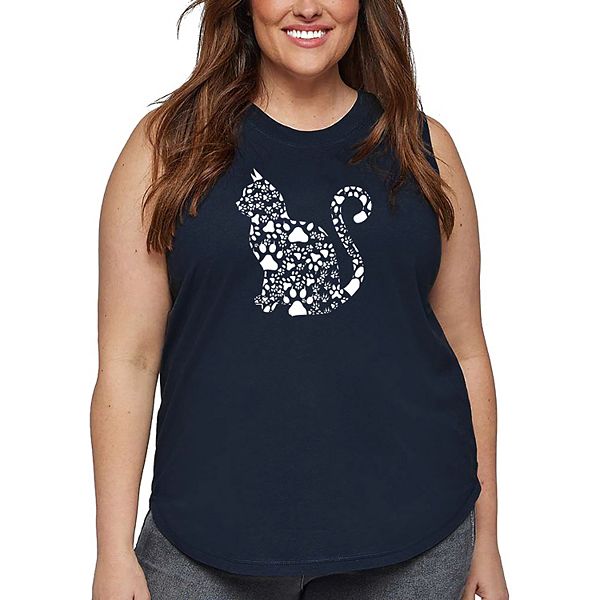 

Футболка Cat claws для женщин plus size La Pop Art, Navy, Синий, Футболка Cat claws для женщин plus size La Pop Art, Navy