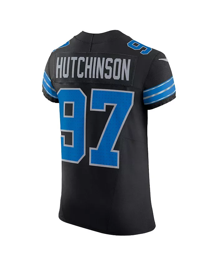 Мужская черная альтернативная элитная джерси Detroit Lions Aidan Hutchinson Vapor F.U.S.E Nike — фото 3