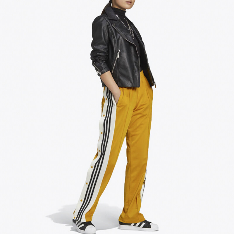 Женские трикотажные спортивные штаны ADIBREAK, желтые Adidas Originals — фото 3