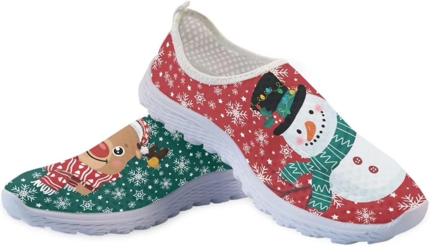 

Кроссовки Belidome для женщин и мужчин, водонепроницаемые слипоны для ходьбы, бега и походов, спортивные, дышащие, легкие, Deer and Snowman
