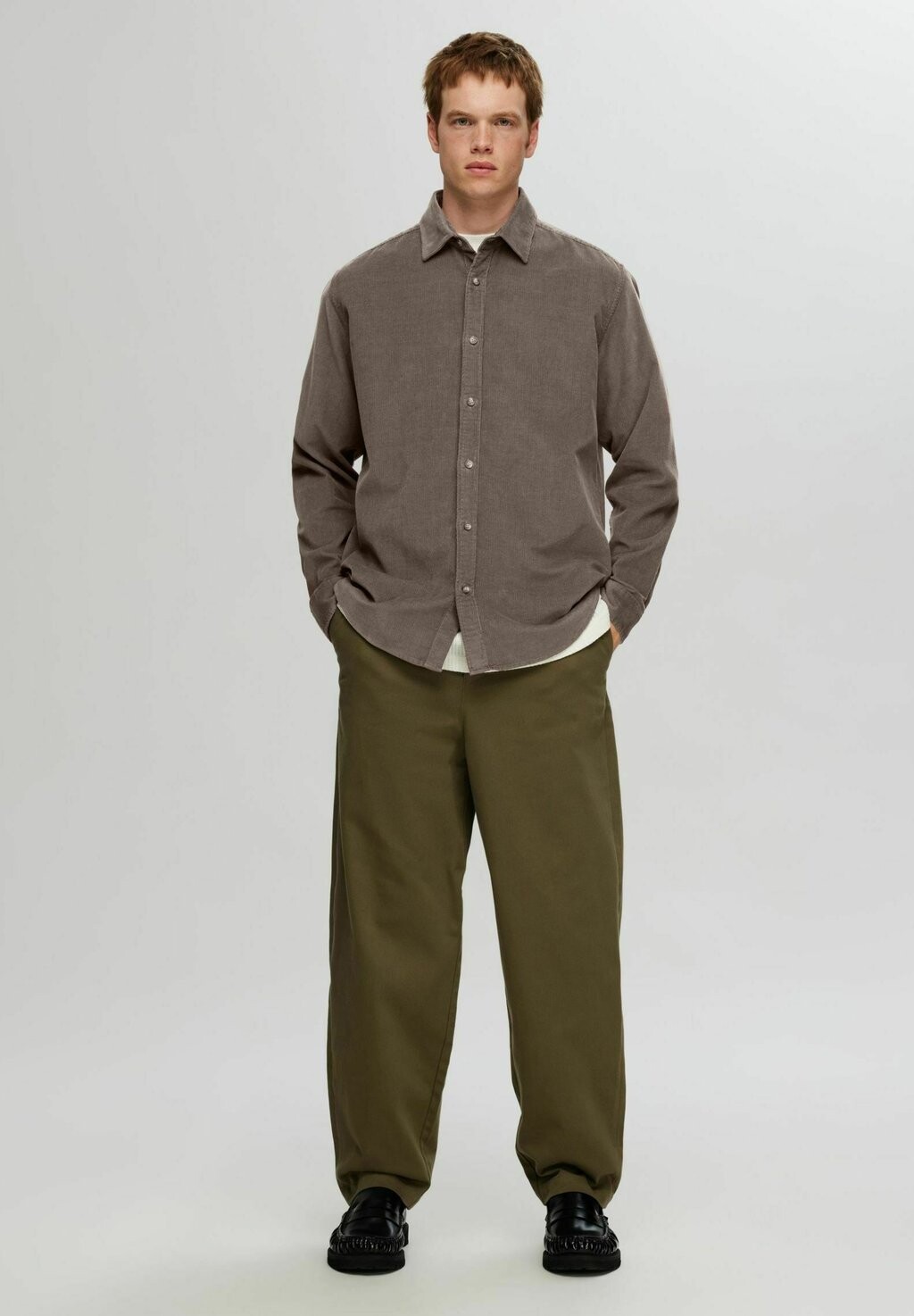 

Рубашка SLHREGOWEN Selected Homme, оливковый