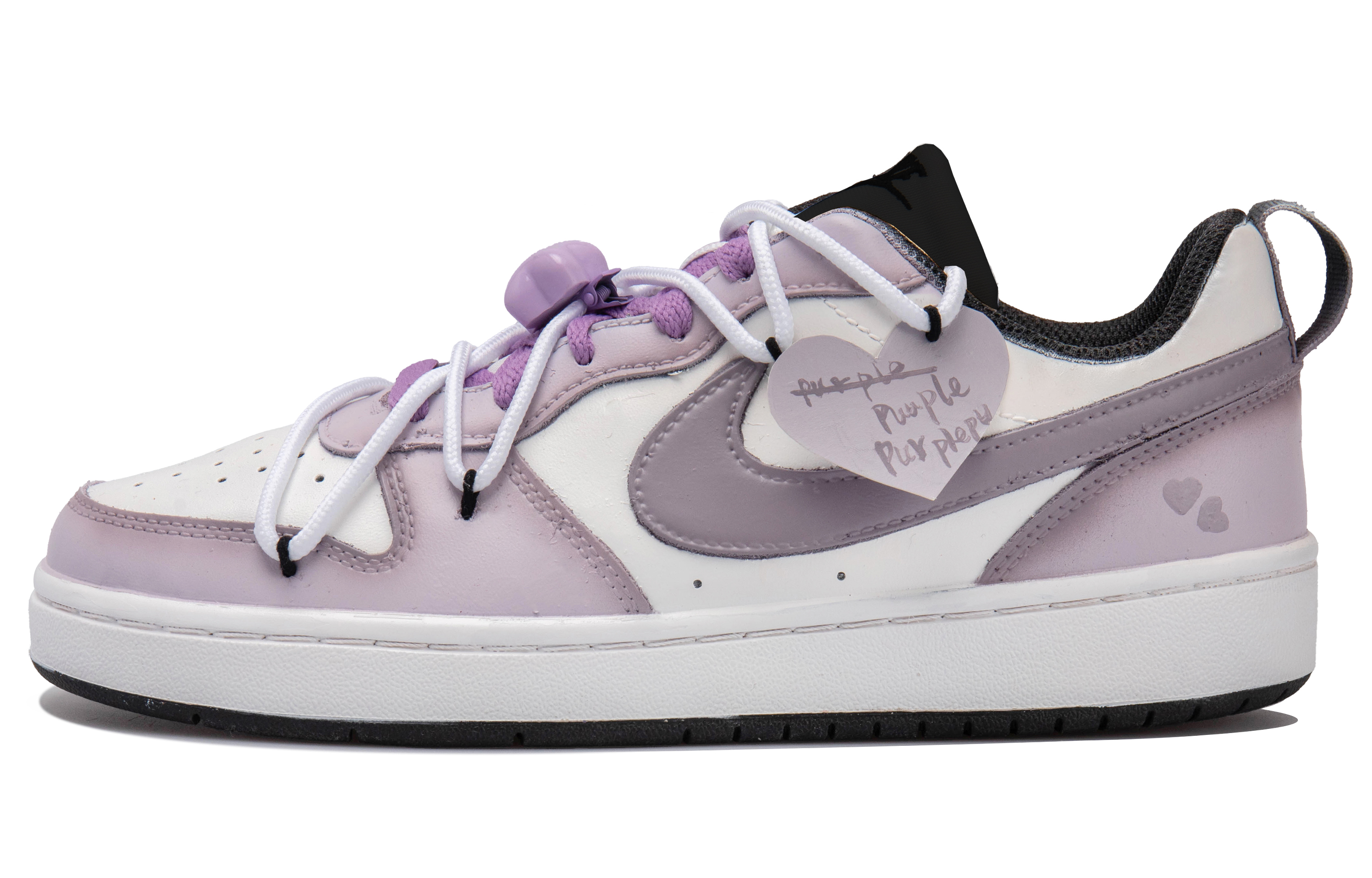 

Кроссовки Nike Court Borough Skateboarding Shoes Women's Low-top White/purple, фиолетовый