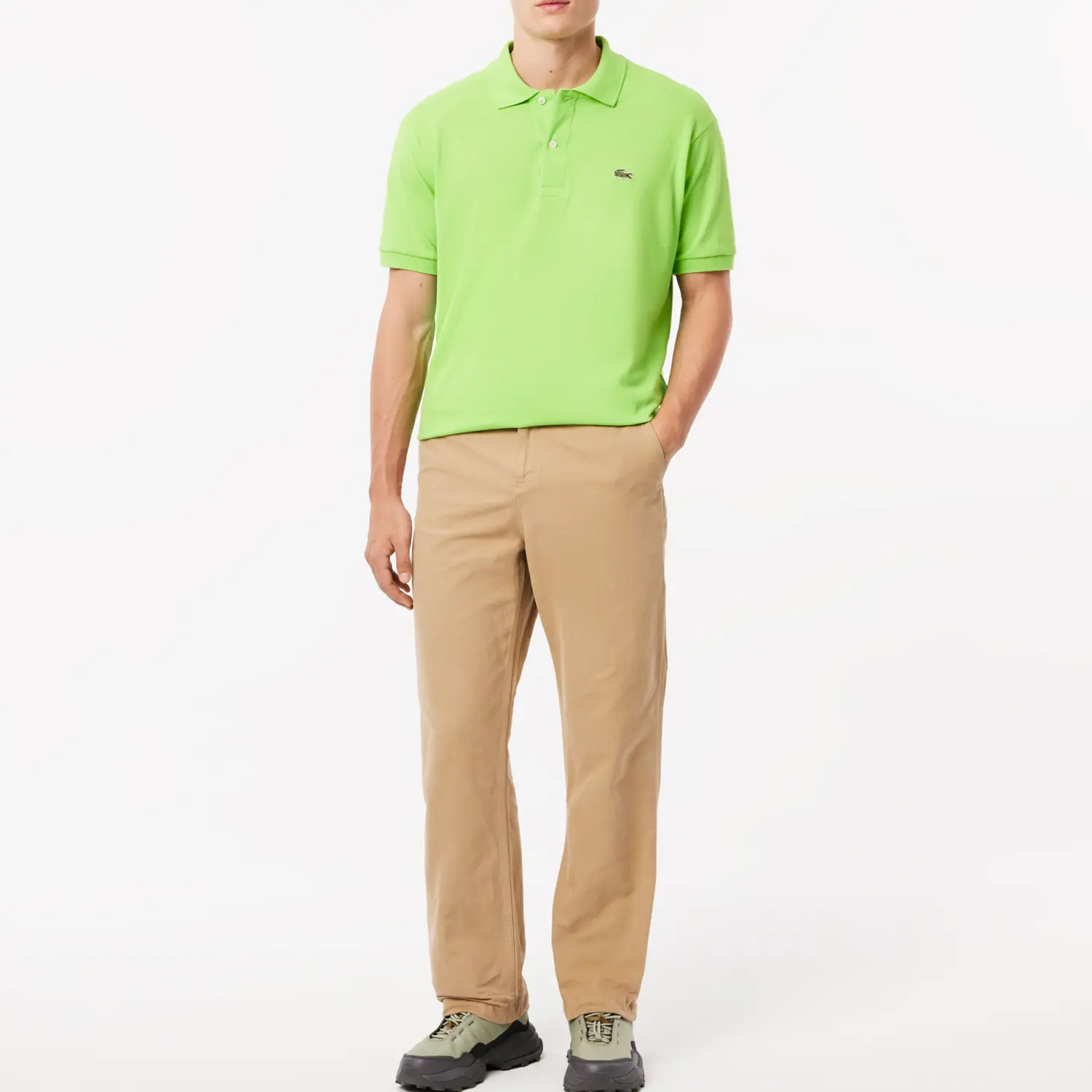 Брюки LACOSTE, повседневные мужские, бежевый — фото 3
