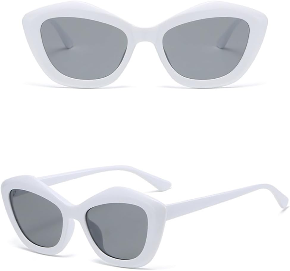 

Женские солнцезащитные очки «кошачий глаз» белого цвета, маленькие, неправильной формы, конфетного оттенка, для путешествий, с защитой от солнца generic, C2 White Black