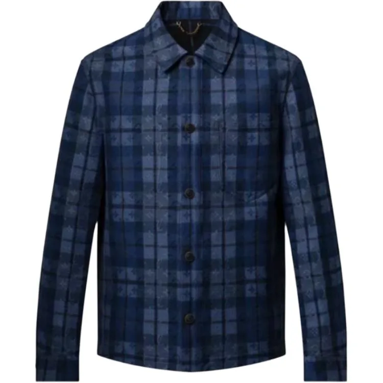 Monogram Tartan Denim Overshirt LOUIS VUITTON, синий — фото 3