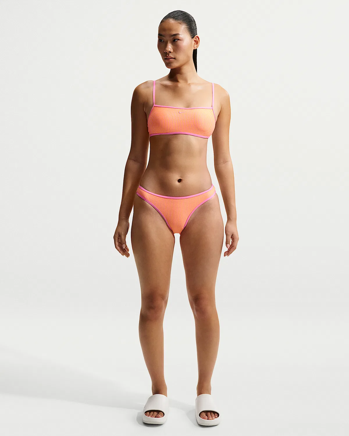 Женские плавки-бикини Nike Swim с рифленой текстурой, Pink Glow