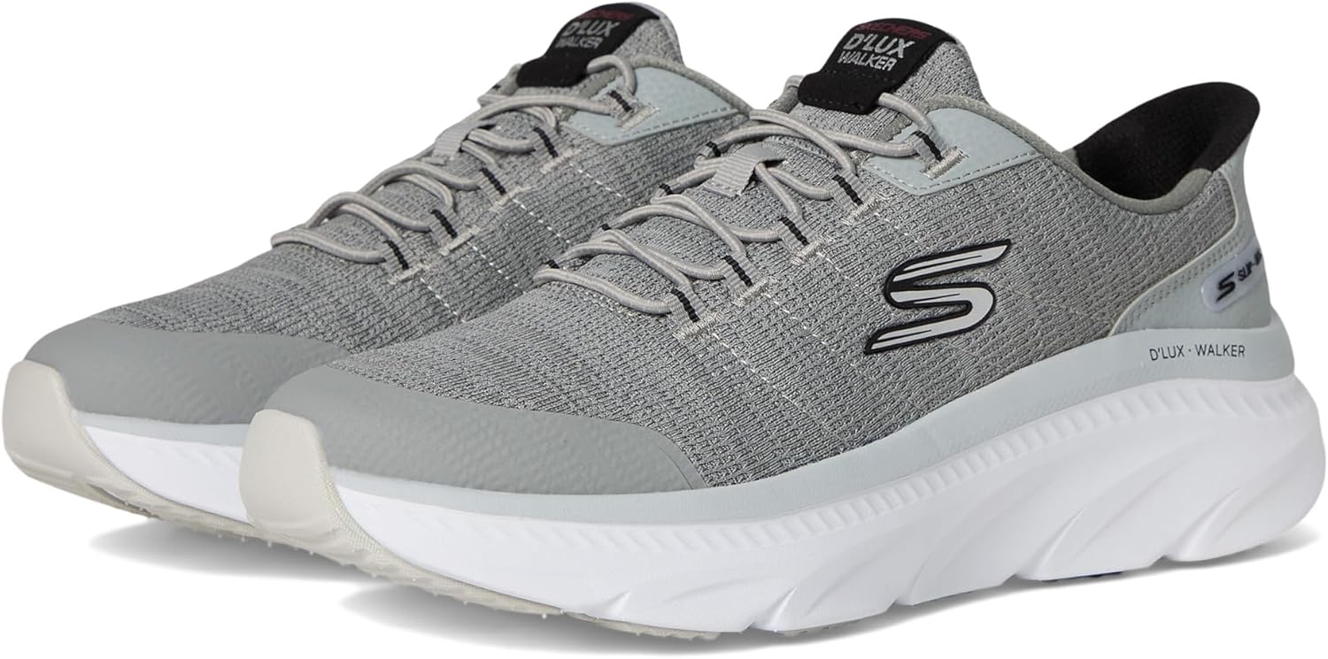 

Мужские кроссовки Skechers D'lux Walker 3.0 Drevven с удобной посадкой без шнурков, черный/серый