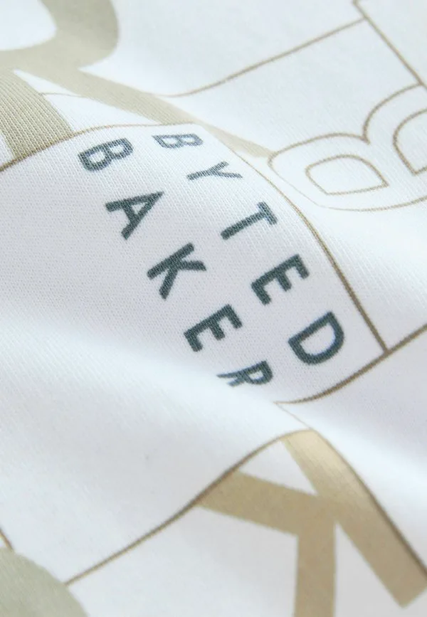 Футболка прямого кроя с принтом. Baker By Ted Baker, White — фото 3