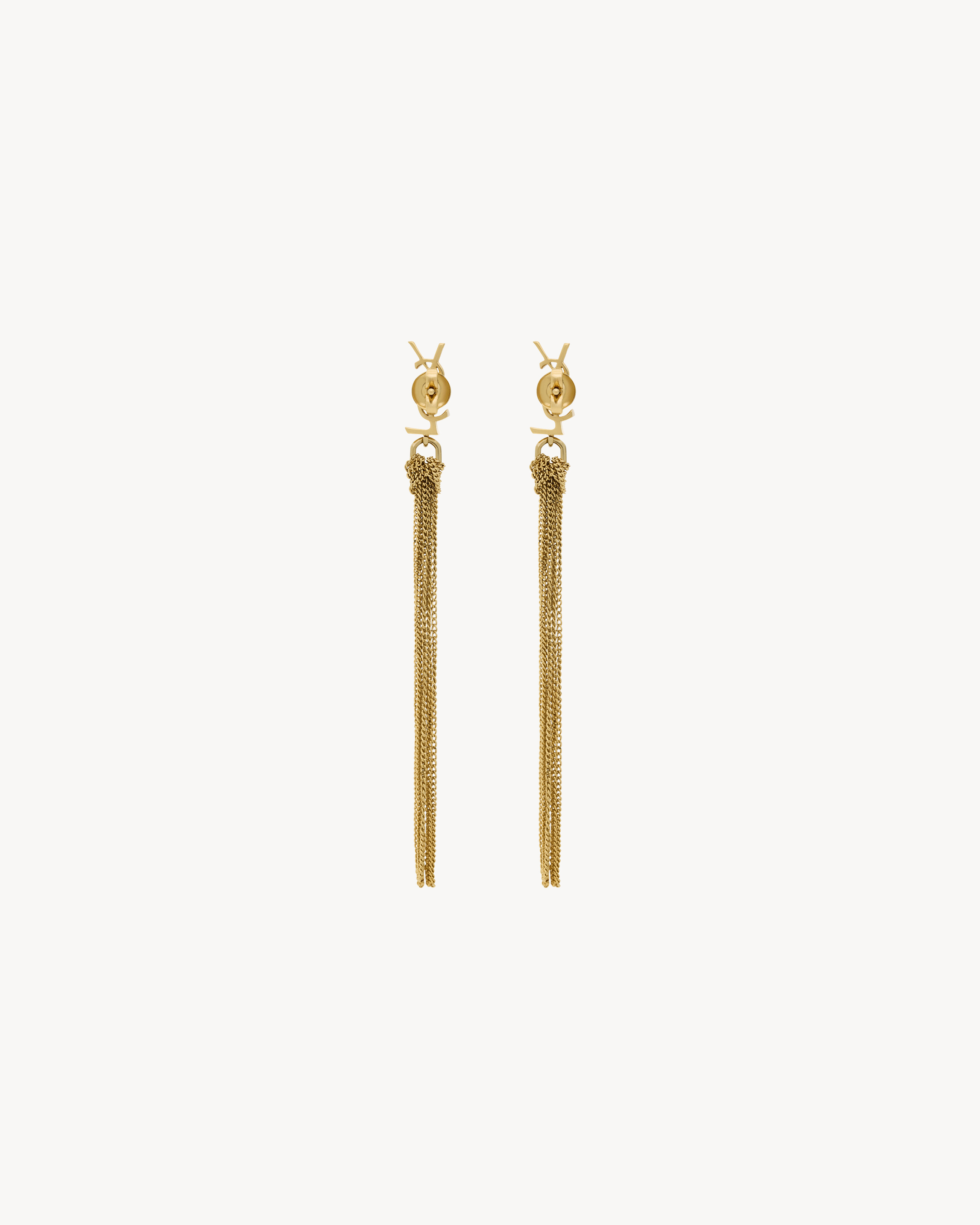 Серьги-кисти CASSANDRE из металла Saint Laurent, золото — фото 2