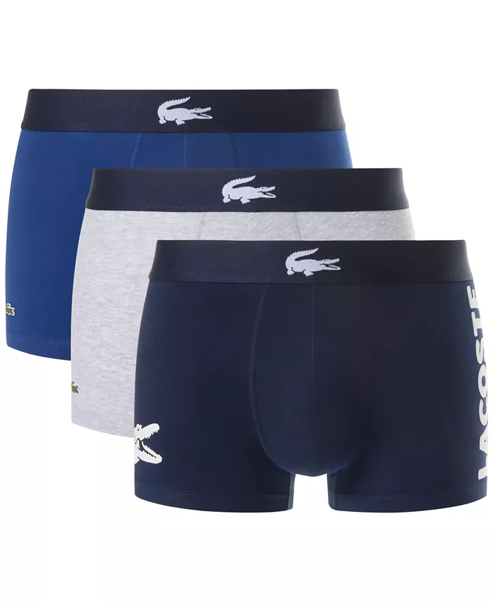 

Мужские трусы-боксеры Regular Fit с крупным логотипом Croc, 3 шт Lacoste, синий