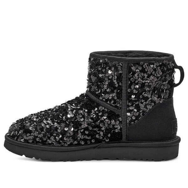 Ботинки зимние UGG Classic с крупными пайетками, черный
