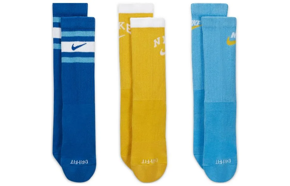 Детские носки Moderate Nike, 3 Pack (Yellow/Dark Blue/Light Blue) — фото 3
