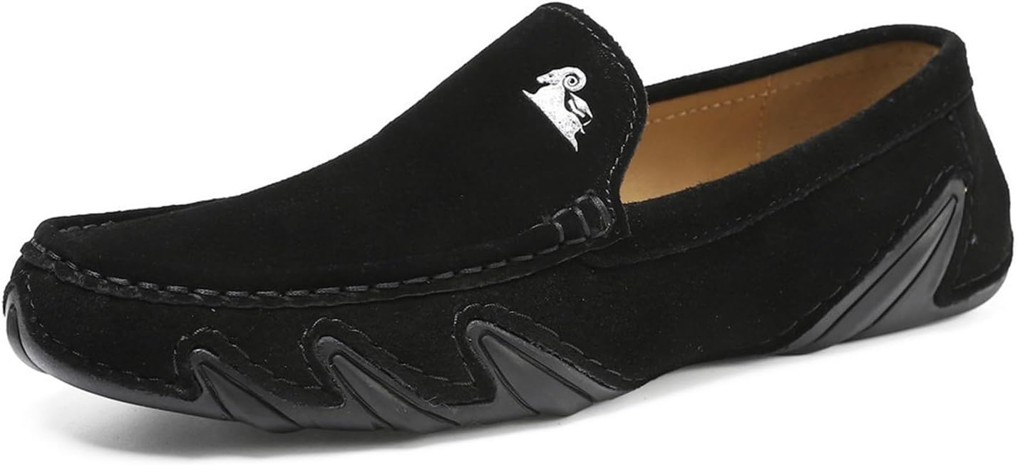 

Мужские кожаные слипоны DMGYCK, повседневные лоферы, плоские кроссовки, обувь для прогулок и лодок, черный