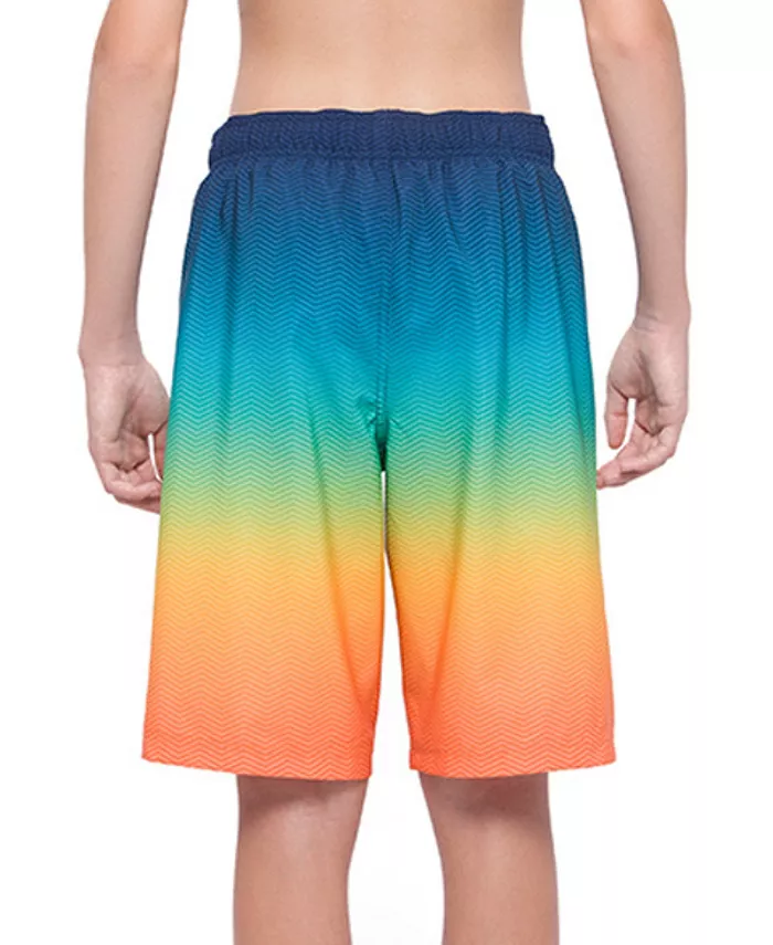 Мальчиковые плавки для плавания Board Shorts с 4-сторонней растяжкой, быстросохнущие, с сетчатой подкладкой и защитой UPF50+ Rokka&Rolla, зеленый — фото 4