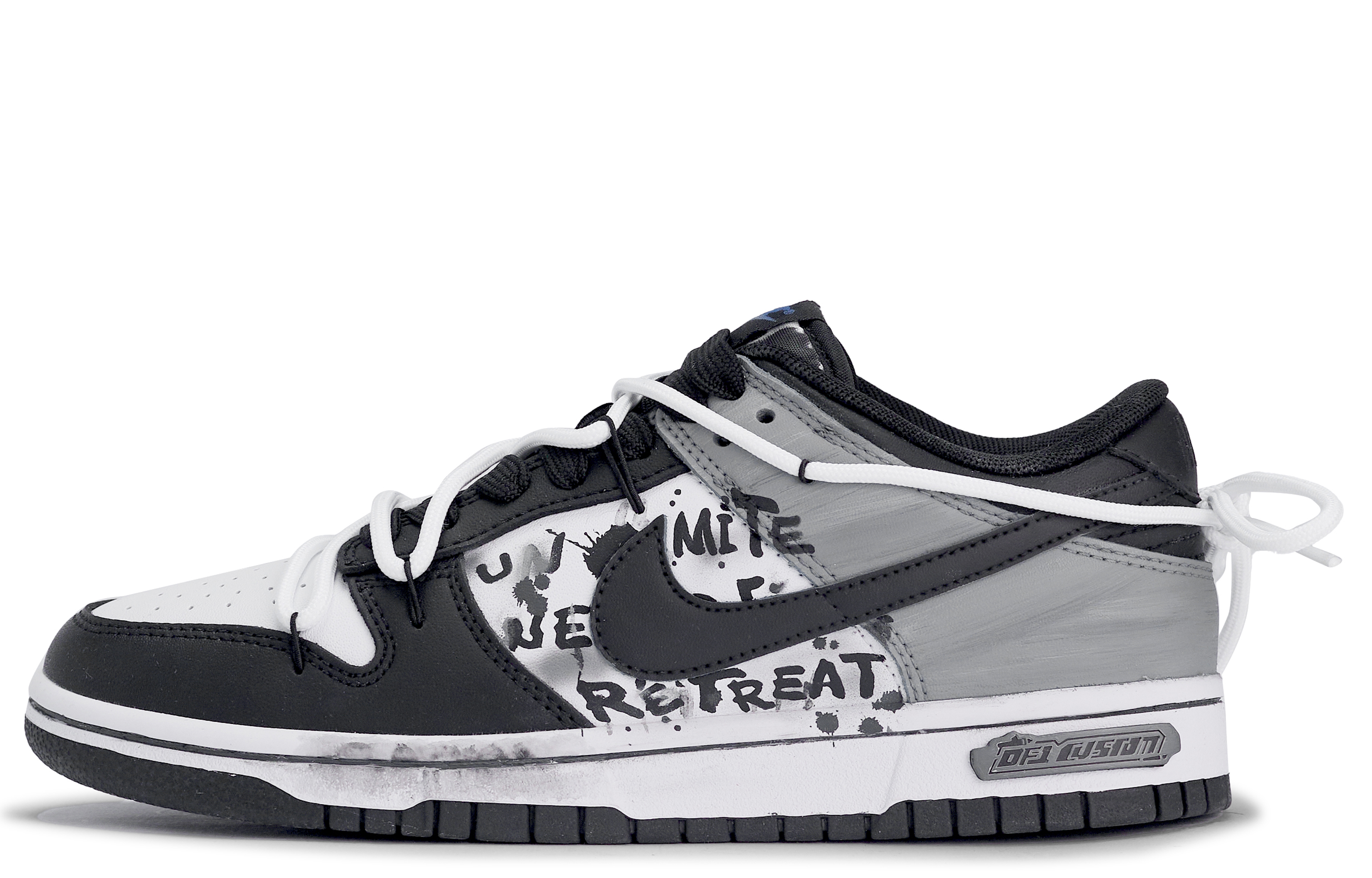 

Кроссовки Nike Dunk Skateboarding Shoes Unisex Low-top Black/White/Gray, черный