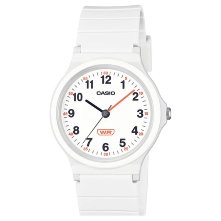 

CASIO Обычные часы из коллекции Regular с кварцевым механизмом и ремешком из смолы, женские часы, белый циферблат