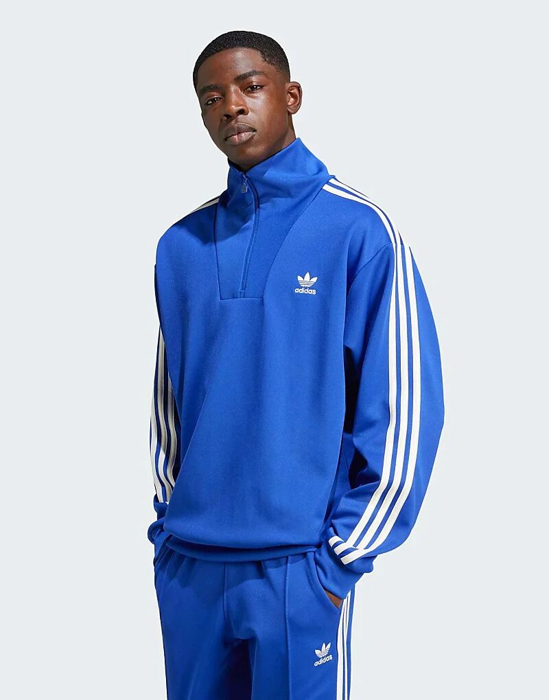 

Спортивная майка adidas Originals Adicolor с воротником-трубой полупрозрачного синего цвета