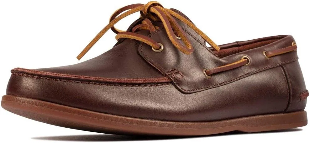 Мужские парусные туфли Clarks Pickwell Sail, Brown British Tan Lea