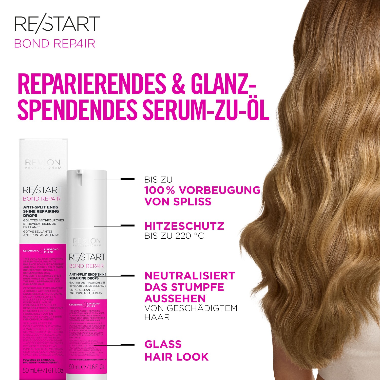 Сыворотка для волос restart bond repair sealing drops Revlon Professional, объем 50 мл — фото 3