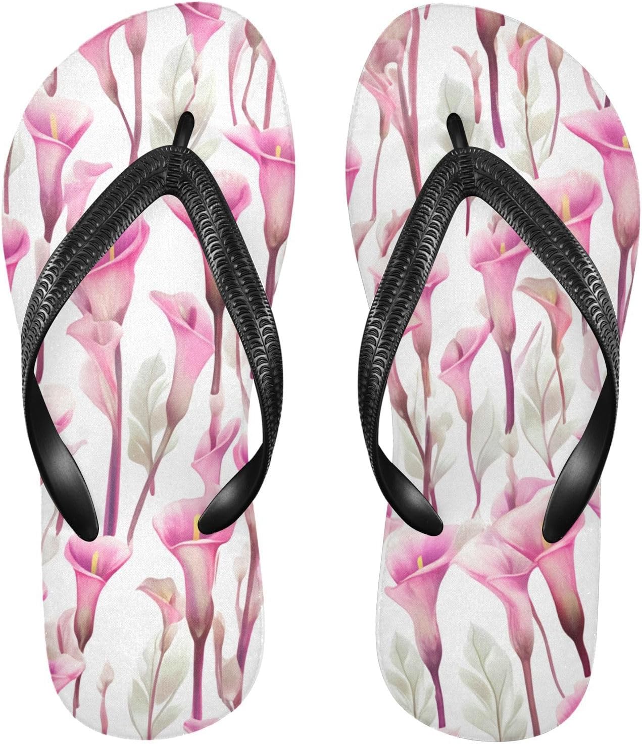 

Розовые вьетнамки с каллой, пляжные шлепанцы, резиновые, противоскользящие, летние тапочки для мужчин и женщин Sinestour